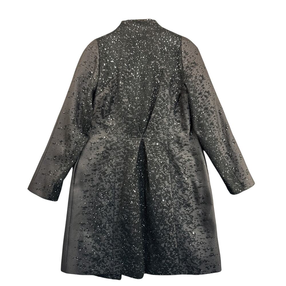 White House Black Market Sparkly Sequined Black Dressy Topper Coat Women Small - Picture 4 of 8